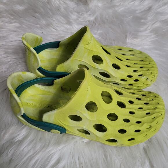 Merrell Hydro Moc Big Kids Size 1 Yellow Green Slip On Clogs Water Shoes - Picture 1 of 9